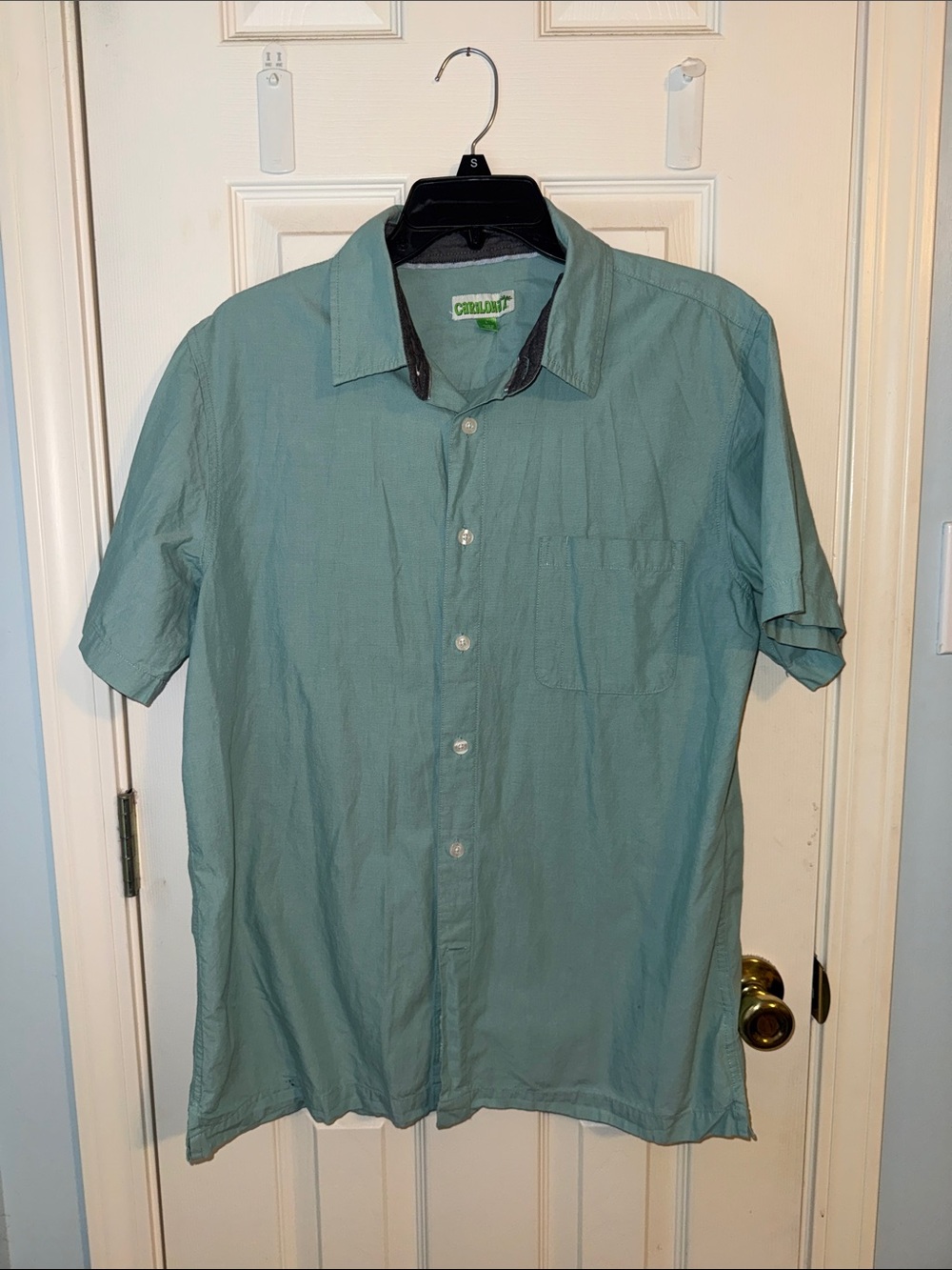 Cariloha Seafoam Green Short Sleeve Button-Down Shirt